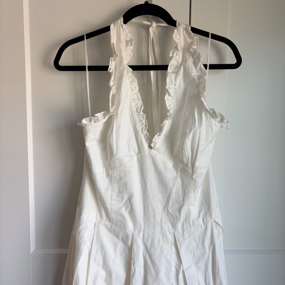 Reformation White Beaux Midi Dress with Ruffle Detail | 8 - Picture 5 of 9
